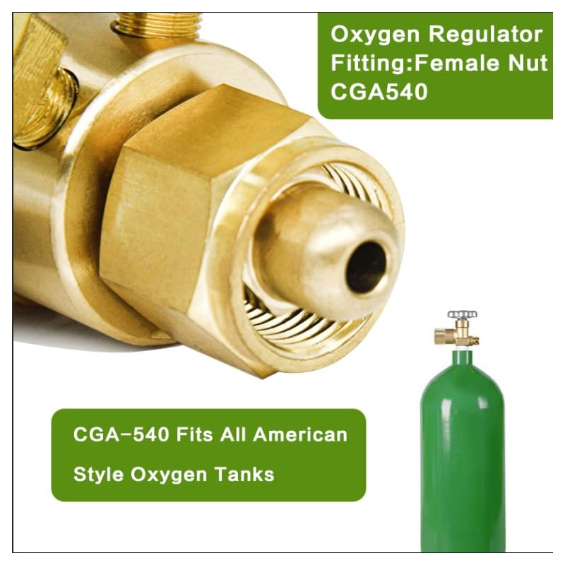 JZWELD Oxygen Acetylene Regulator Set, Welding Cutting Torch Regulators Oxygen