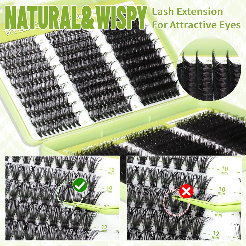 Lash Clusters Kit 570pcs 6 styles 30D-100D D Curl Individual