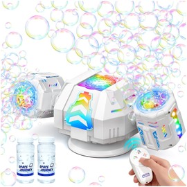 2026 RC Bubble Machine, 30000+ Big Bubbles Automatic Bubble Maker, Rechargeable Bubble Blower with 360° Rotation, 9 Lights & 2 Speeds, Outdoor Bubble Toys Gifts for Kids, Weddings, Birthday Parties