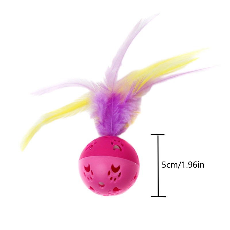 BeeSpring Cat Balls Interactive Cat Toy Feather Balls with Loud