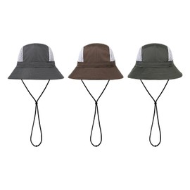 Clakllie Sommer Fischerhut mit Kinnband Schnell Trocknend Sonnenhut für Herren Damen Winddicht Safari Hut Outdoor Boonie Bush Hats