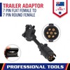 7 Pin Round Male Plug to 7 Pin Flat Female