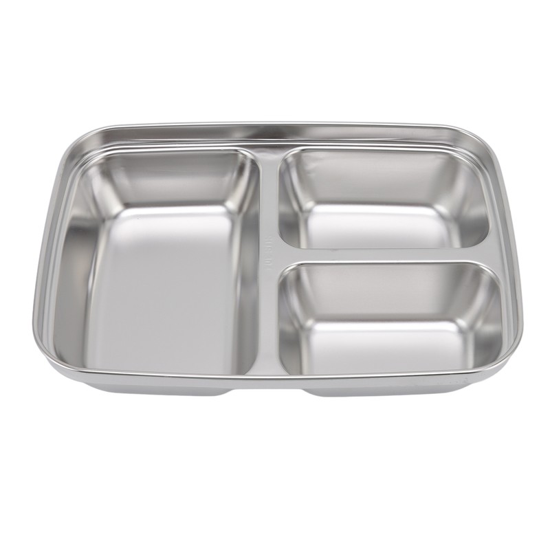 Lunch Box 3 Compartments 304 Stainless Steel Plastic Matching Spoon