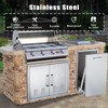 ZHAIUPON Outdoor Kitchen Double Doors, 30" W21 H Stainless Steel
