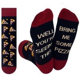 MOLISOHO Funny Socks for Men Women Novelty Socks Fun Novelty Gifts Socks Pizza