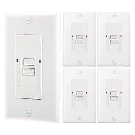 Baomain 20 Amp Blank Face GFCI with Wallplate, 20A 125V AC 60Hz, Self-Test Indoor Receptacle with LED Indicator, UL&CUL Listed, White,No WR, (5PCS)