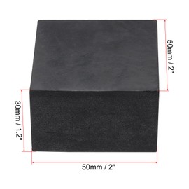 QUARKZMAN Pack of 4 Rubber Vibration Damper Hard Pads, 50 mm Square Vibration Insulation Mats, 30 mm Thick Non-Slip Rubber Blocks, Non-Slip Noise Protection for HVAC Compressor Air Conditioning