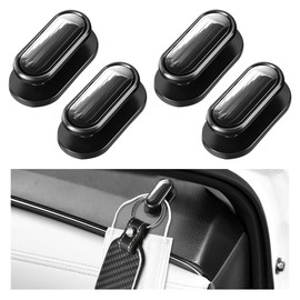 Wevdn 4 PCS Car Mini Hook, Fashion Multifunctional Wall Hanging Hooks, Durable Strong Self-Adhesive Backseat Hangers, Vehicle Hook Stickers for Keys USB Mask Earphone Cable (Glossy)