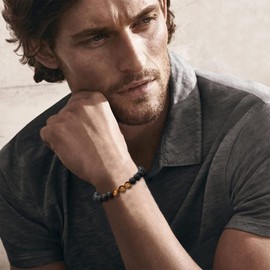 Regalos para Papa Originales, Pulseras para Papa Ojo de Tigre Ágata, Pulsera Alivio Ansiedad Hombre Personalizada Regalo para Papa Cumpleaños Acción de Gracias Navidad Año Nuevo (Papá-Ágata)