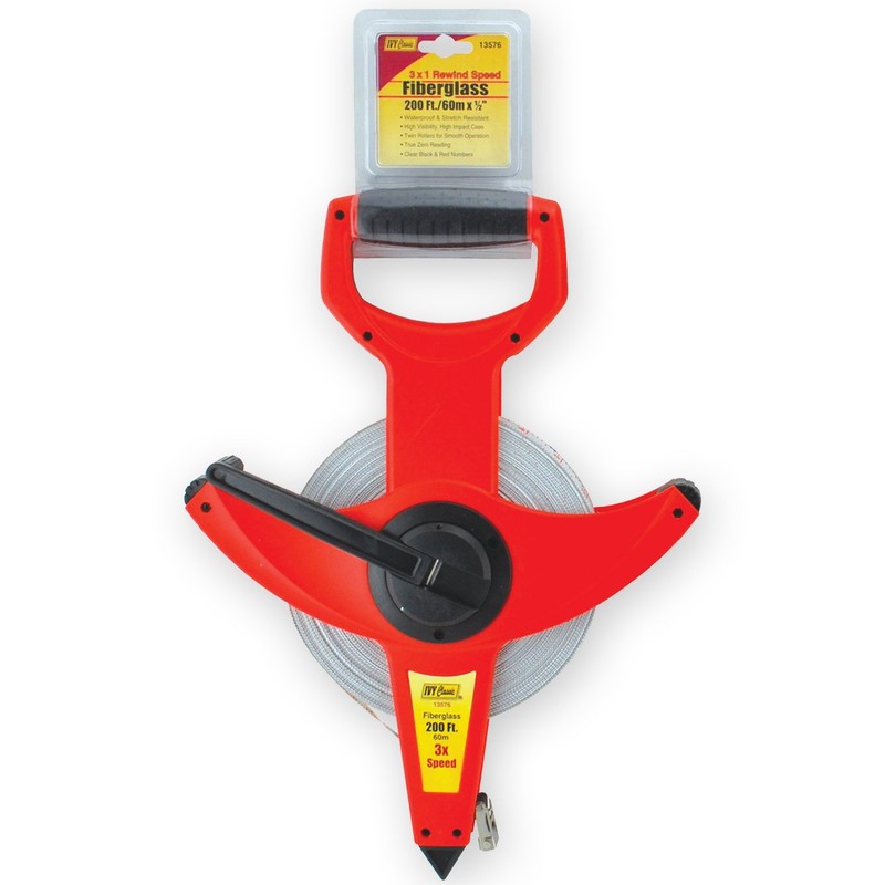 IVY Classic 13576 200ft/60m Fiberglass Measuring Tape, 1/Card