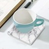 BaHomeck Drink Coasters Set of 4 White Marble Square Water