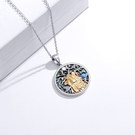 SCZKLAQ Triple Moon Goddess Necklace 925 Sterling Silver Triple Moon Necklace Pagan Wiccan Magic Amulet Spiritual Protection Moon Goddess Jewelry Gifts for Women