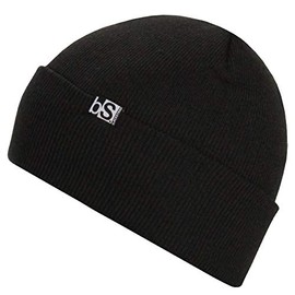BLACKSTRAP Essential Beanie with Flip Tag Multi-Season Headwear for Men and Women (Black, One Size)