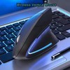 Vertikale Gaming-Maus, 2.4GHz Optical Wireless Ergonomic Mouse 800 1200 1600