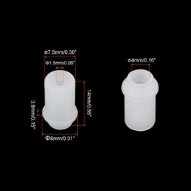 QUARKZMAN Pack of 50 Rubber Grommets, 7.5 mm Diameter x 1.5 mm ID x 14 mm H Cable Grommets, T-shaped Rubber Sleeves, Round Feed-Through Grommets for Cable Grommets, Cables, Electric Conductor,