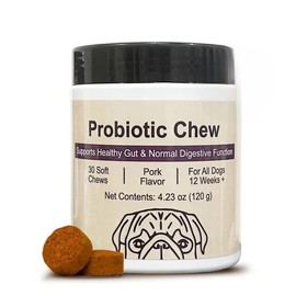 Probiotics for Dogs, Support Gut Health, Occasional Diarrhea, Digestive Health & Seasonal Allergies - Pork Flavor - 30 Soft Chews
