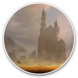 Awesome Vinyl Stickers (Set of 2) 20cm - Medieval Castle Knight Fantasy Fun Decals for Laptops,Tablets,Luggage,Scrap Booking,Fridges #14025