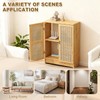Jueraori WiFi Router Storage Cabinet with Adjustable Shelves, 2-Tier Bamboo