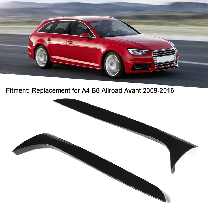 2pcs Rear Back Window Side Spoiler Glossy Black Maintenance Replacement