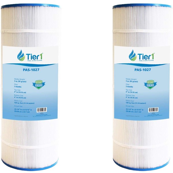 Tier1 Pool & Spa Filter Cartridge 2-pk | Replacement for Hayward C1200, Star-Clear Plus, Filbur FC-1293, Pleatco PA120, Unicel C-8412 and More | 120 sq ft Pleated Fabric Filter Media