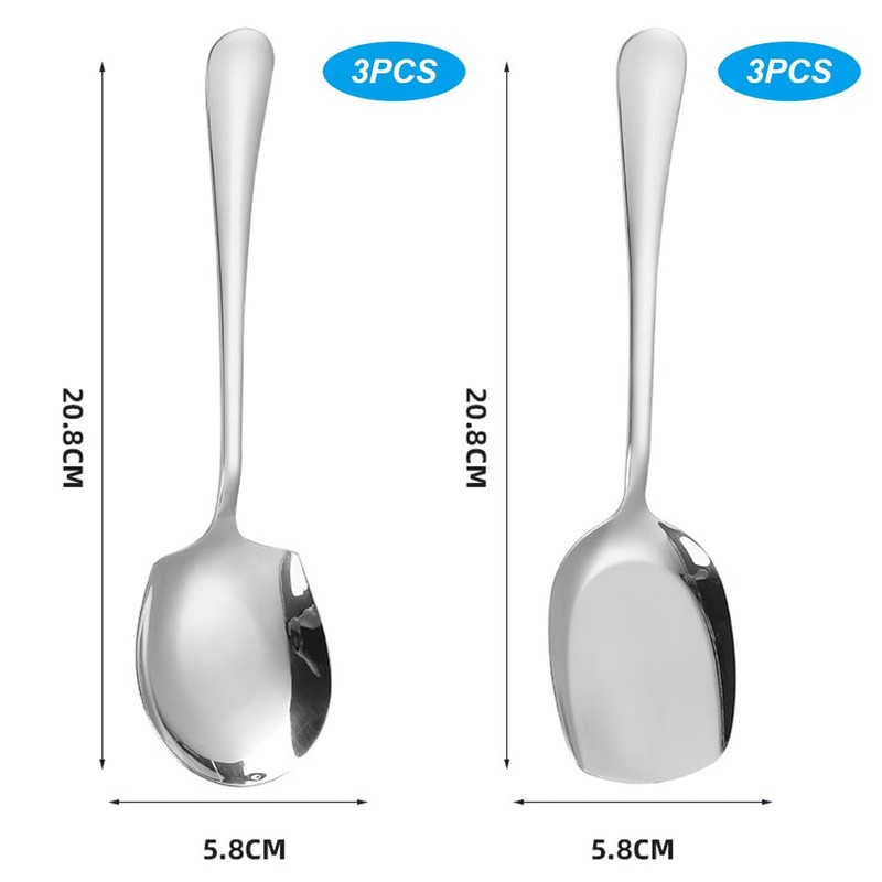 6 Pcs Large Serving Spoons, Buffet Serving Spoon Stainless Steel,