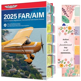 FAR AIM Tabs for ASA 2025, 68 Tabs & 12 Blank Tabs, for Private Pilot Exam, Color-Coded and Laminated, with Alignment Guide
