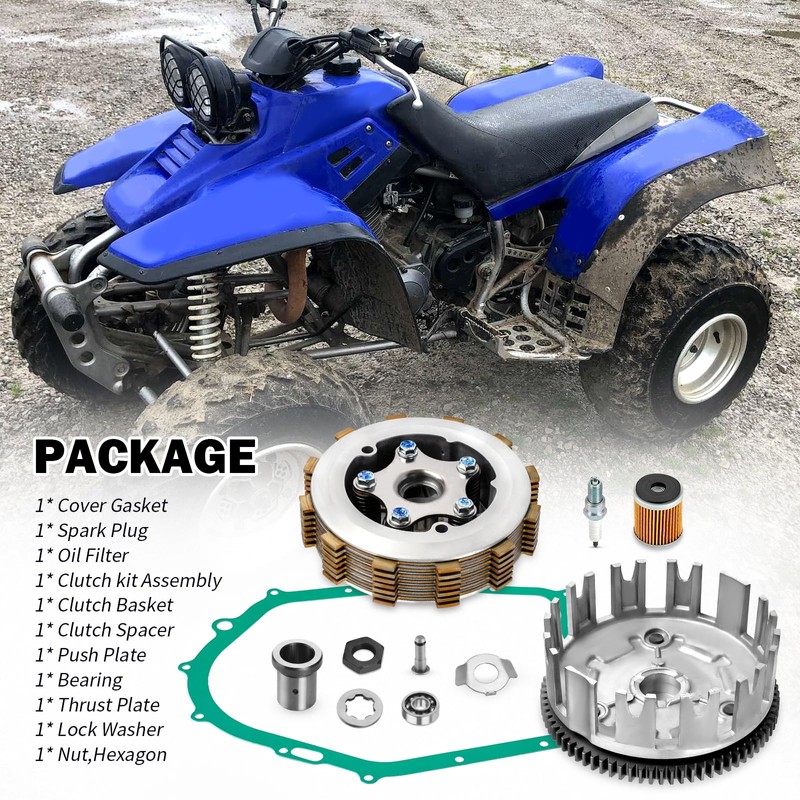 Clutch Kit Assembly w/Gasket + Clutch Basket for Yamaha Warrior