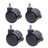 4-Pack 2" Locking Swivel Casters with M8 Threaded Stem (8x15mm),