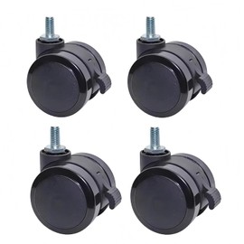 4-Pack 2" Locking Swivel Casters with M8 Threaded Stem (8x15mm), 360° Smooth-Rolling Wheels for Lightweight Furniture