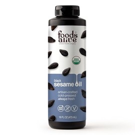 Foods Alive | Organic Black Sesame Oil | Artisan Cold-Pressed | Extra-Virgin | Unrefined | 16 Fl Oz (Pack of 1)