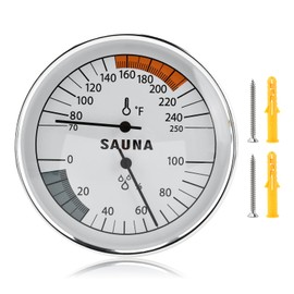Sauna Thermometer and Hygrometer, 2 in 1 Hanging Sauna Temperature Gauge, Precise Temperature & Humidity Gauge for Sauna Roomsk Indoor Humidity, Temperature Range 70-250°F, Humidity Range 0-100%