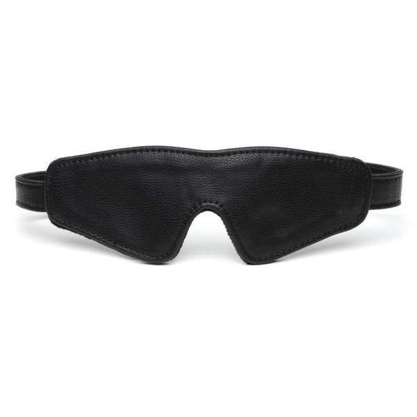 Fifty Shades of Grey Bound To You Blindfold - Faux Leather Blindfold with Antique Gold Buckles - Adjustable Sexy Blindfold with Soft Lining - Black