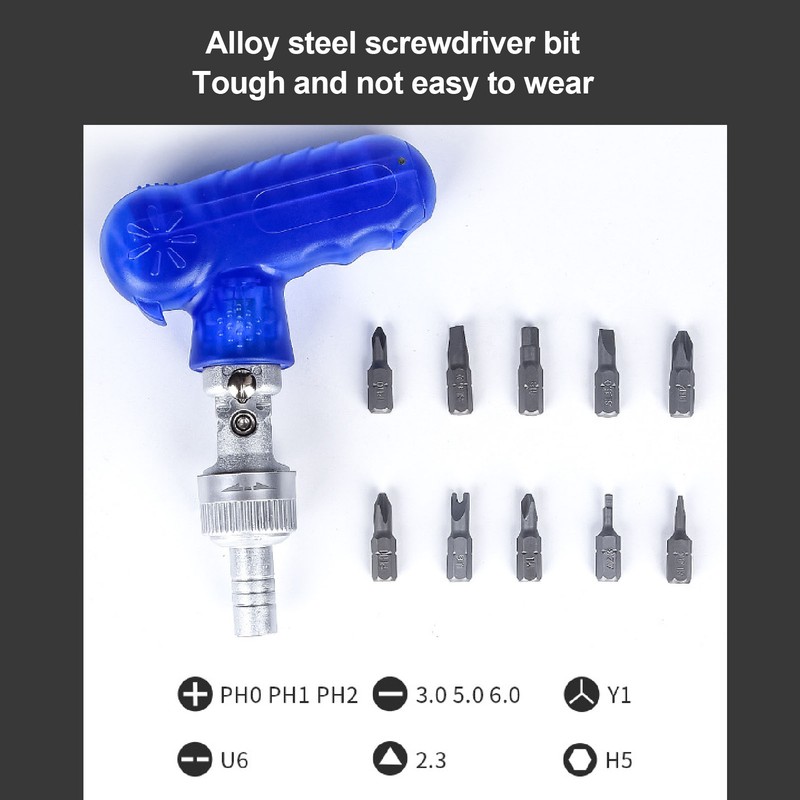 Ratchet Screwdriver Set Kit 10 in 1 Portable Mini Multifunction