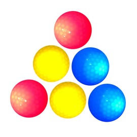 KOMBIUDA Golf Glow Ball Kit 6 Ultra Bright Led Balls Night Golf Training Golf Swing Trainer Flashing Golf Balls Random Colors