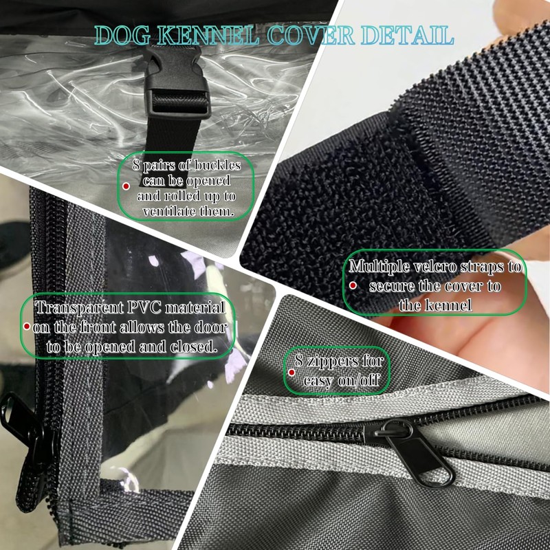 Dog Kennel Fully Enclosed Cover，Full Coverage Kennel Cover Made of