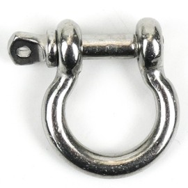 DAUMLINK® 2 round shackles, curved, material stainless steel A4 / Aisi 316 (2 pieces), connecting chains or tamps to eyelets (4 mm)