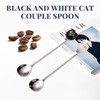 Cute Cat-Shaped Coffee Spoon Set - Black and White Cat