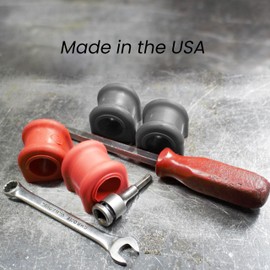 Suspension Dudes 3/8" Universal Stabilizer Sway Bar End Link Complete Bushing Repair Kit Includes 8 CODE RED Grommets, 8 Washers, 2 Nuts - Full Repair Kit For PAIR of Links - Bushings Made In USA
