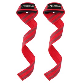 Lifting Wrist Straps 1 Pair (24" inch Premium Quality) for Weightlifting, Bodybuilding, Powerlifting, Strength Training, Row, Pulldowns, Deadlifts, and Fitness - With double row non-slip yarn (Red)