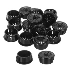 sourcing map 30Pcs Cable Grommets, Snap Bushing Grommet for Holes with 0.83"(21mm) Mounting, Round Nylon Snap in Cable Desk Grommet for Cables and Cords Management, Black