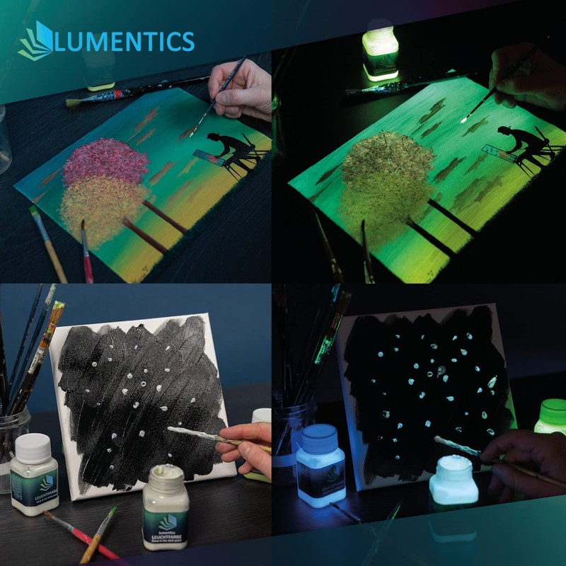 LUMENTICS Paint Colour: White Glow-In-The-Dark, 100 g Glow-In-The-Dark Colour With