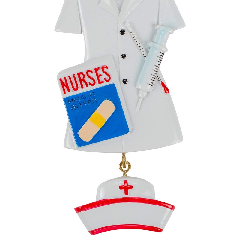 Kurt Adler A1982 Nurse Uniform Ornament for Personalization, 4-inch High,