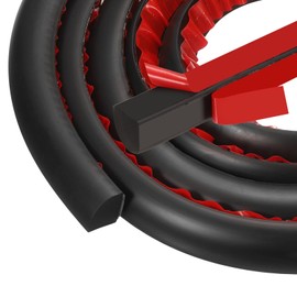 M METERXITY Flexible Quarter Round Molding 39 Inch Self-Adhesive Bathtub Trim Molding Peel and Stick Rubber Quarter Round Trim for Floor/TubWall Edge Corner/Stairs/Columns [Black,0.5In]