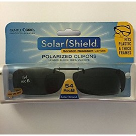 Solar Shield Driving Lens 54 Rec B Ultralight Frame Polarized Clip on Sunglasses 100% Uva/uvb Protection