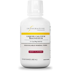 Integrative Therapeutics Liquid Calcium Magnesium - 1:1 Ca to Mg Ratio - with Vitamin D3 - Supplement for Men and Women - Berry Flavor - Gluten Free - 16 fl oz