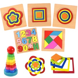 new genesis online 6 Pack Wooden Jigsaw Puzzles for Kids Ages 2-5 Years Old  Toddlers