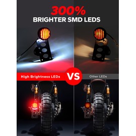 Amazicha 1" Motorcycle LED Tail Brake Light with Bracket, Waterproof Motorcycle Side Mount License Plate Rear Light Compatible for Harley Sporster Bobber Chopper Honda Yamaha Suzuki Kawasaki