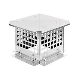 LTSEAME Chimney Cap, 9" x 9" Chimney Cover Stainless Steel Fireplace Chimney Flue Caps, Adjustable Metal Strips with Bolts Screws (9" x 9")