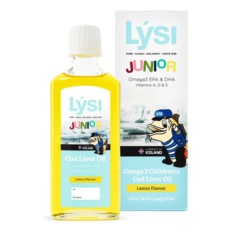 Omega Aceite Hígado Bacalao Limón Niños 240ml Apto Lactancia