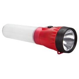 Life Gear LED Flashlight with Glow Handle, Emergency Flasher and Storage Compartment, RED